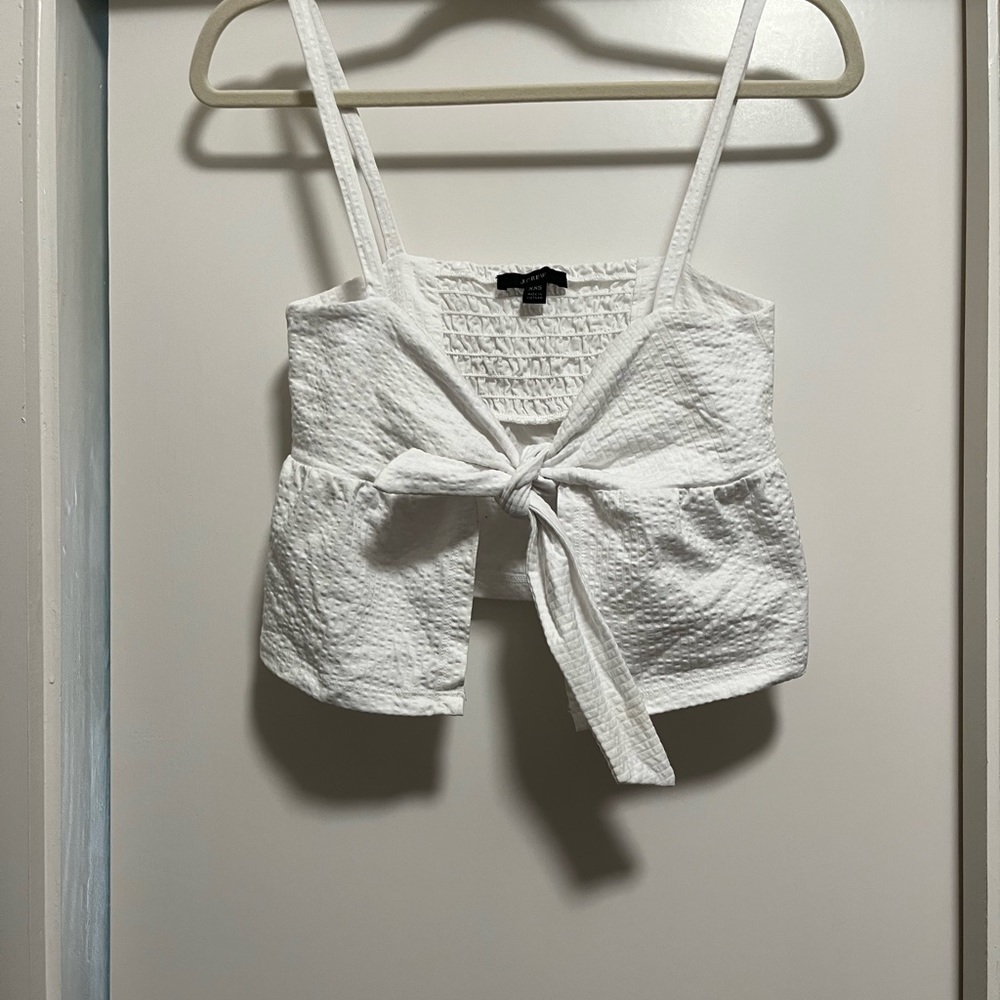 J crew white crop top
